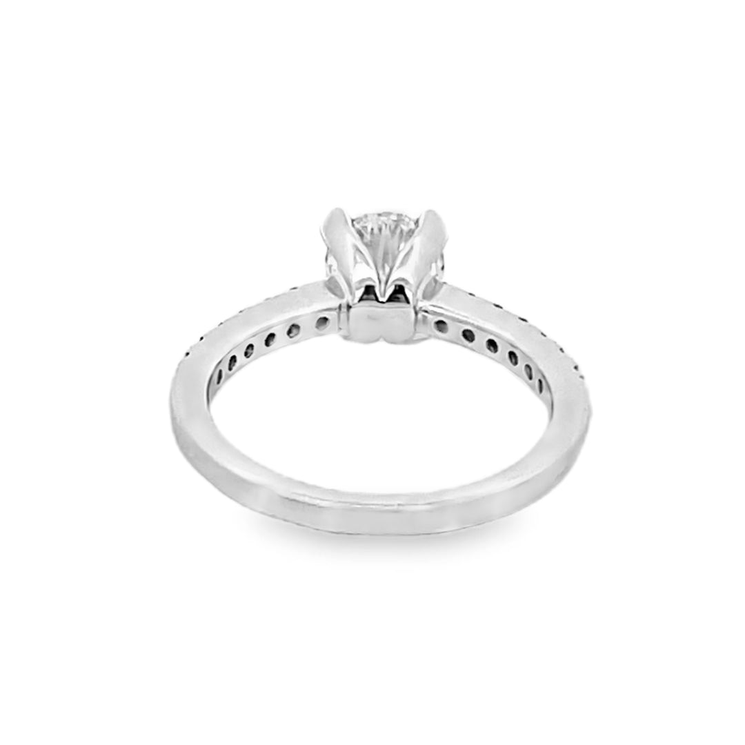 14K White Gold Round Cut Diamond Semi-Mounting Engagement Ring 1.56ctw