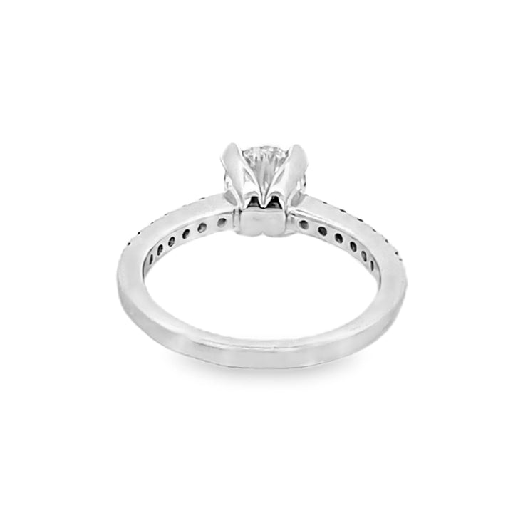 14K White Gold Round Cut Diamond Semi-Mounting Engagement Ring 1.56ctw