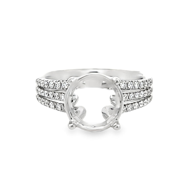 14k White Gold 0.46ct Diamond Semi Mounting Ring