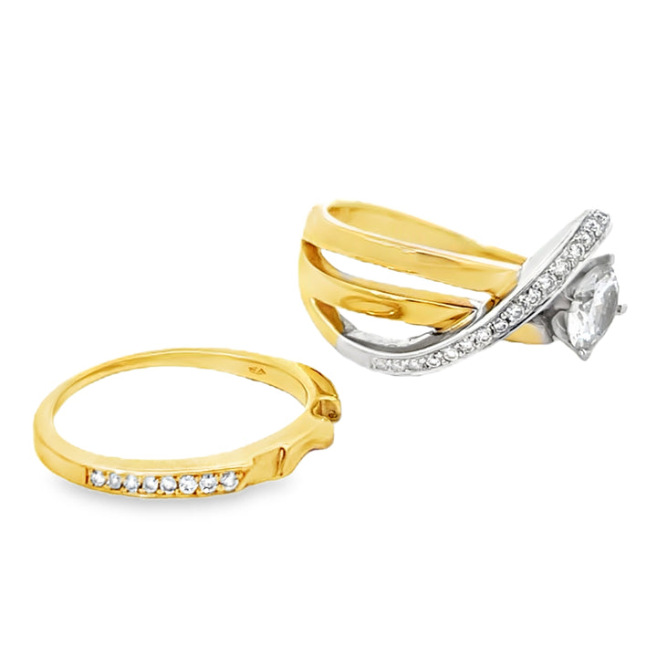 14K Two Tone 0.27ct Diamond Semi Mounting Ring