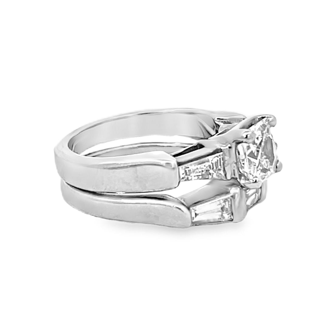 18K White Gold 2.22ct Tycoon Diamond Wedding Ring Set
