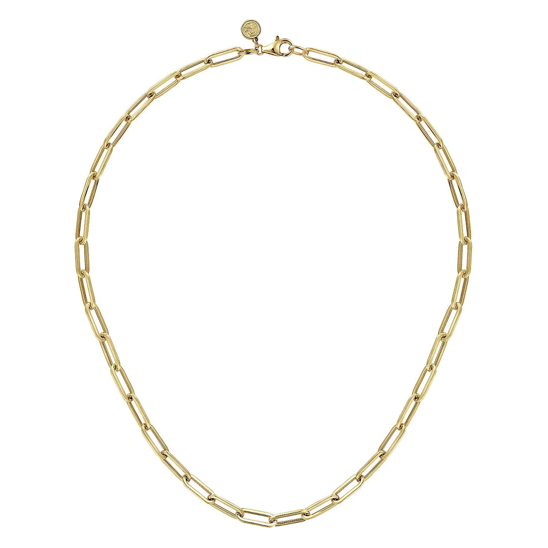 Gold Paperclip Hollow Necklace