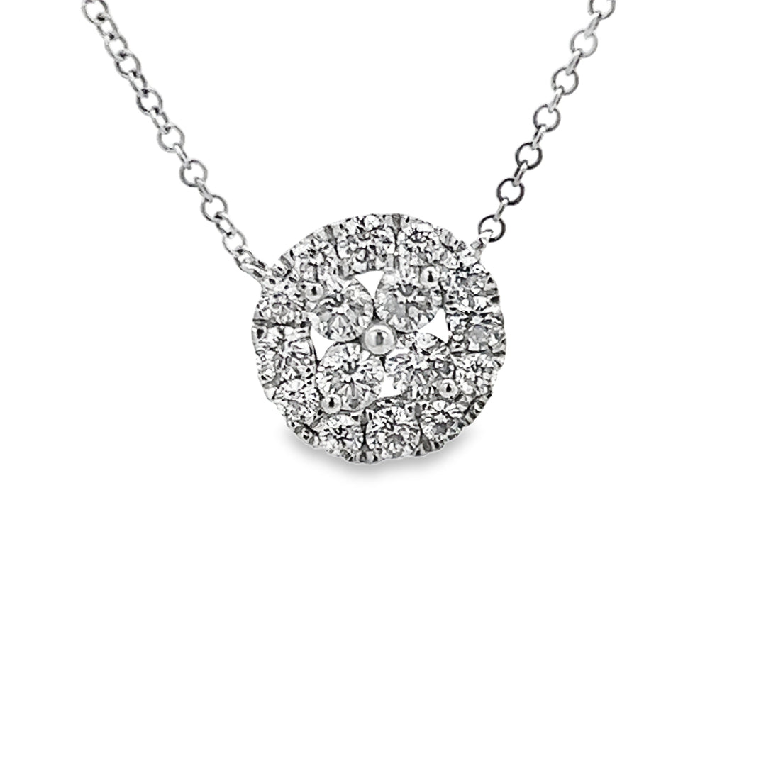 Diamond Cluster Circle Necklace