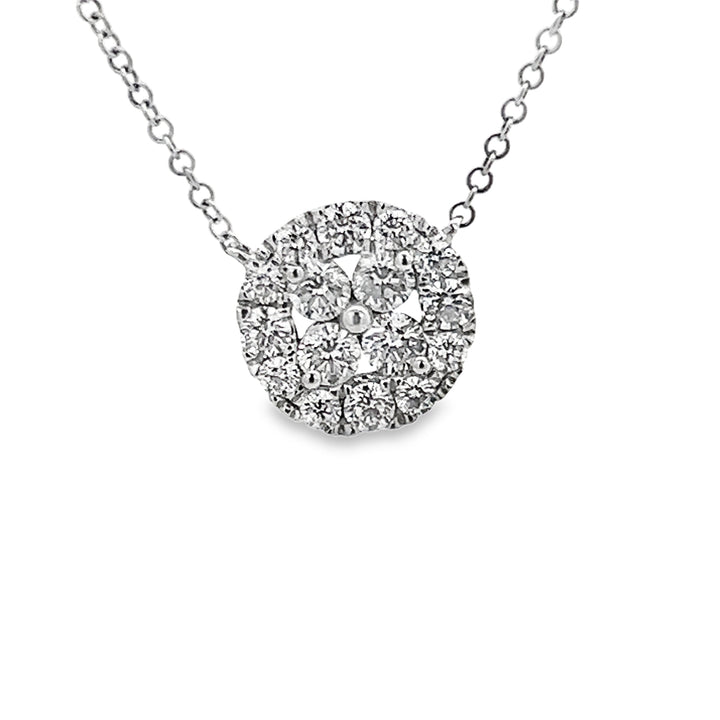 Diamond Cluster Circle Necklace