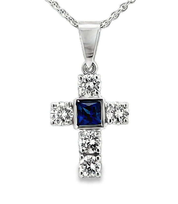 Sapphire Diamond Cross