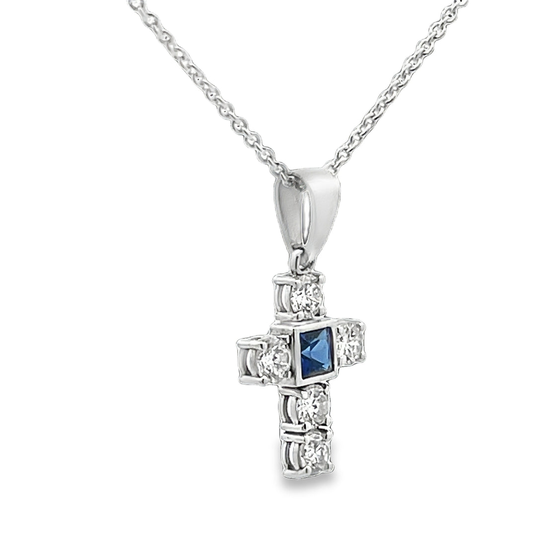 Sapphire Diamond Cross