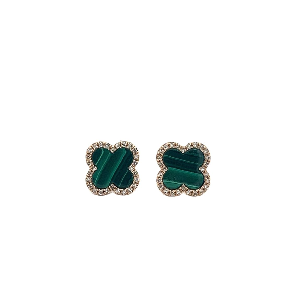 Malachite Diamond Earrings