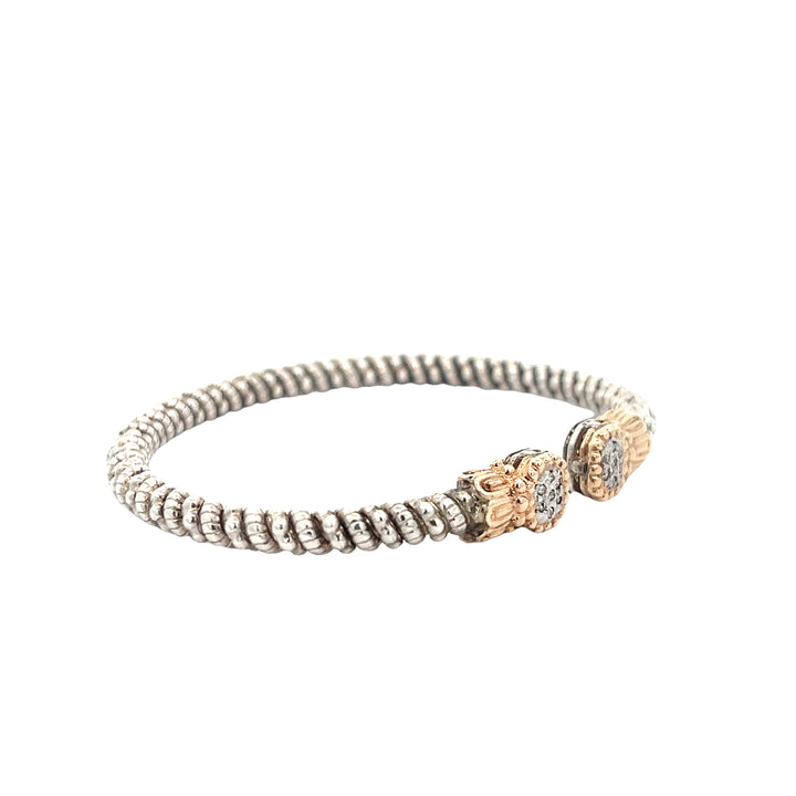 Vahan Half Open 14K Yellow Gold Sterling Silver 0.7ct Diamond Bracelet