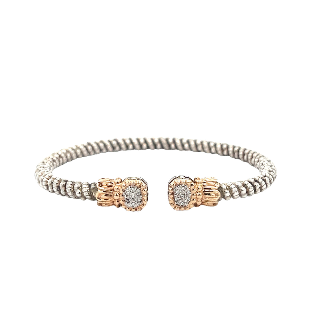 Vahan Half Open 14K Yellow Gold Sterling Silver 0.7ct Diamond Bracelet