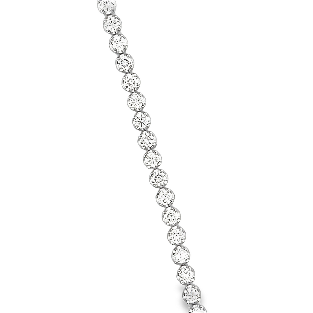 14K White Gold Lab Grown Round Cut Diamond Tennis Bracelet 3.58ctw