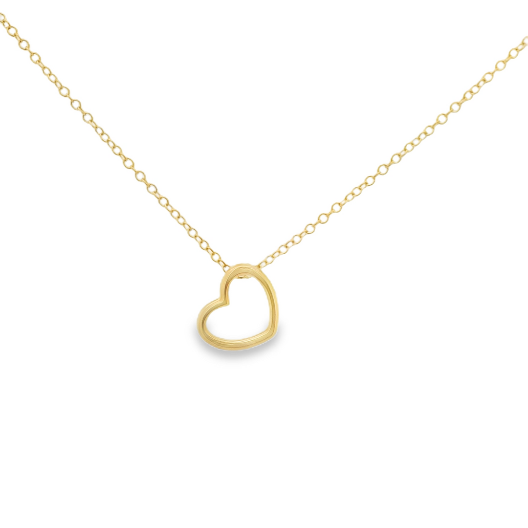 Gold Heart Tilted Pendant