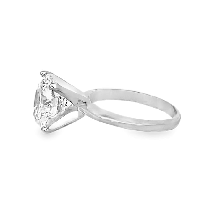 14K White Gold Lab Grown Round Center Diamond Solitaire Engagement Ring 5.00ctw alternate view
