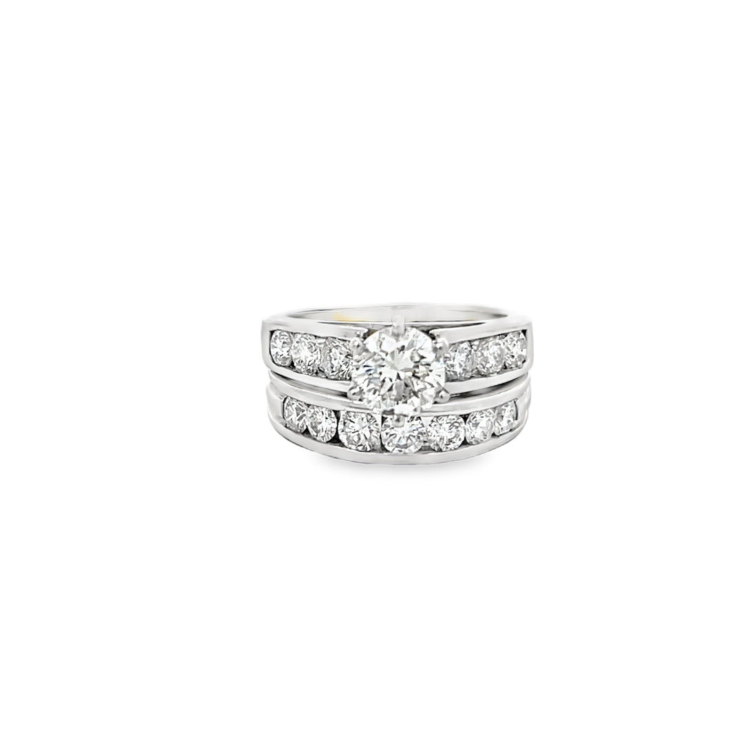White Gold 1.95 Carat Diamond Semi Mounting Channel Set