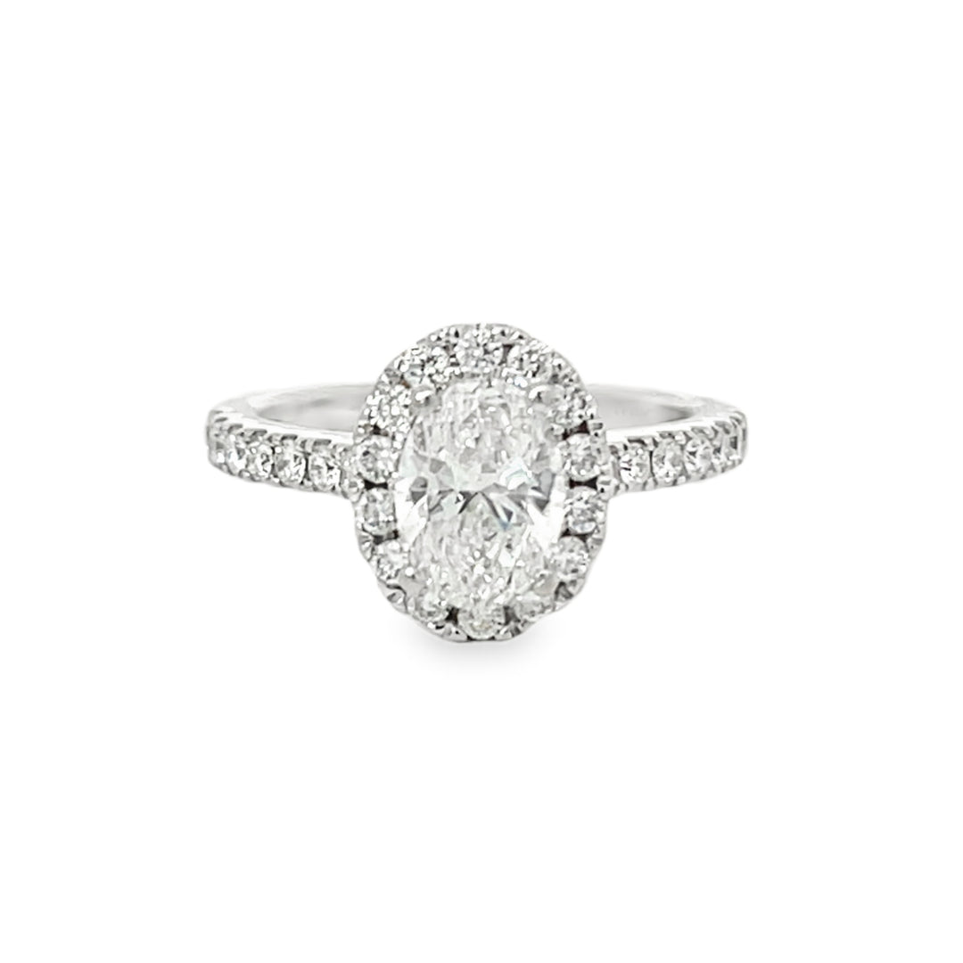 White Gold Halo with Oval Diamond 1.01 Carats