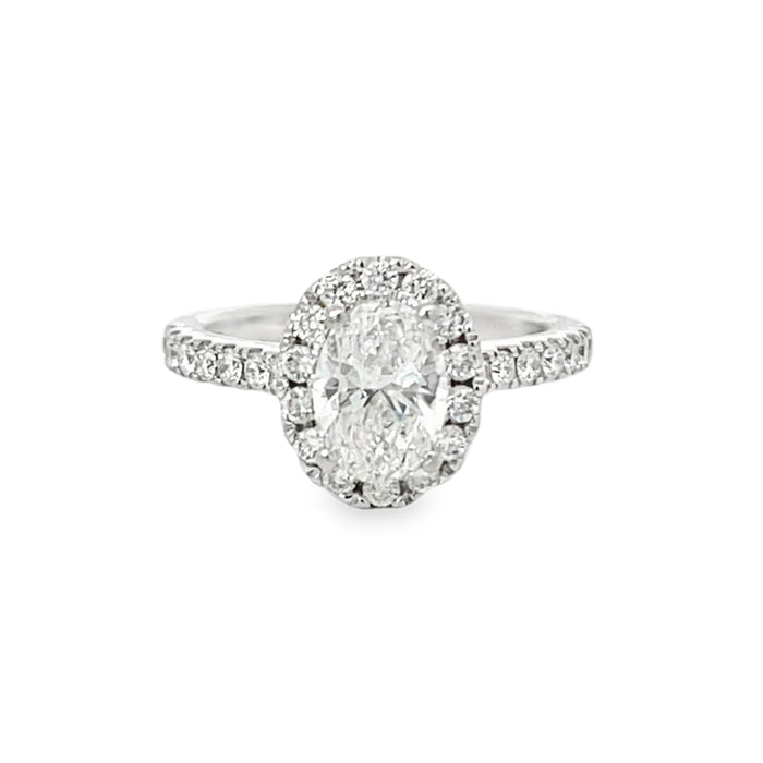 1.01 CTW Oval Halo Engagement Ring