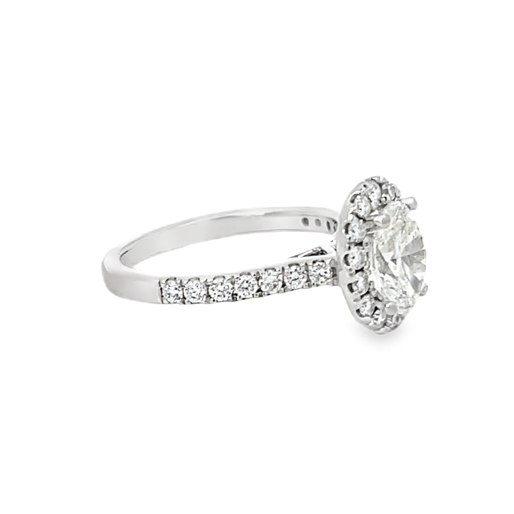 White Gold Halo with Oval Diamond 1.01 Carats