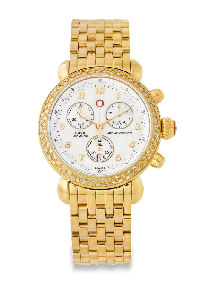 Michele CSX Signature Diamond Watch 36MM - 18K Gold-Plated
