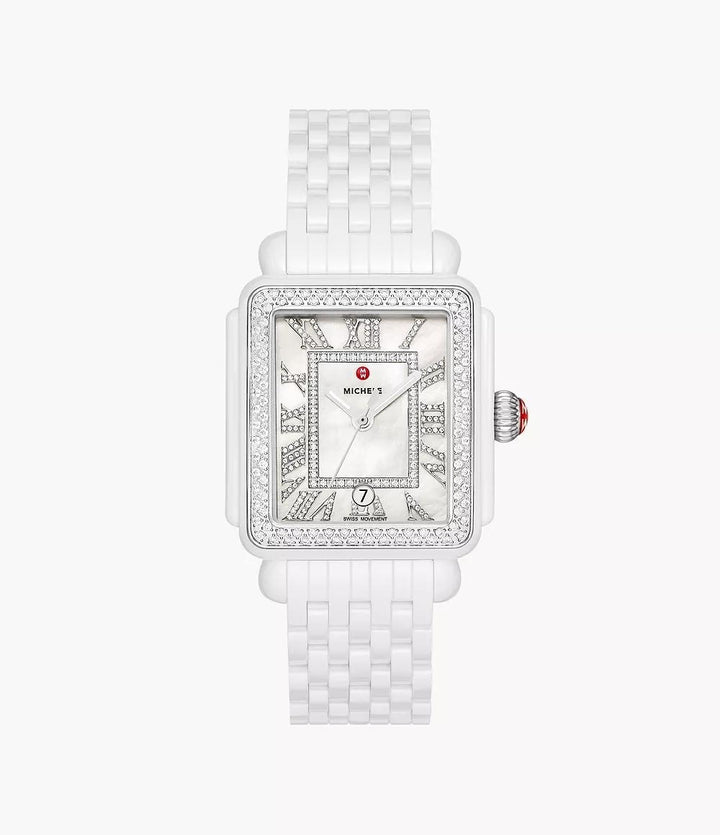 Michele Deco Madison Diamond Watch 33MM - White Ceramic