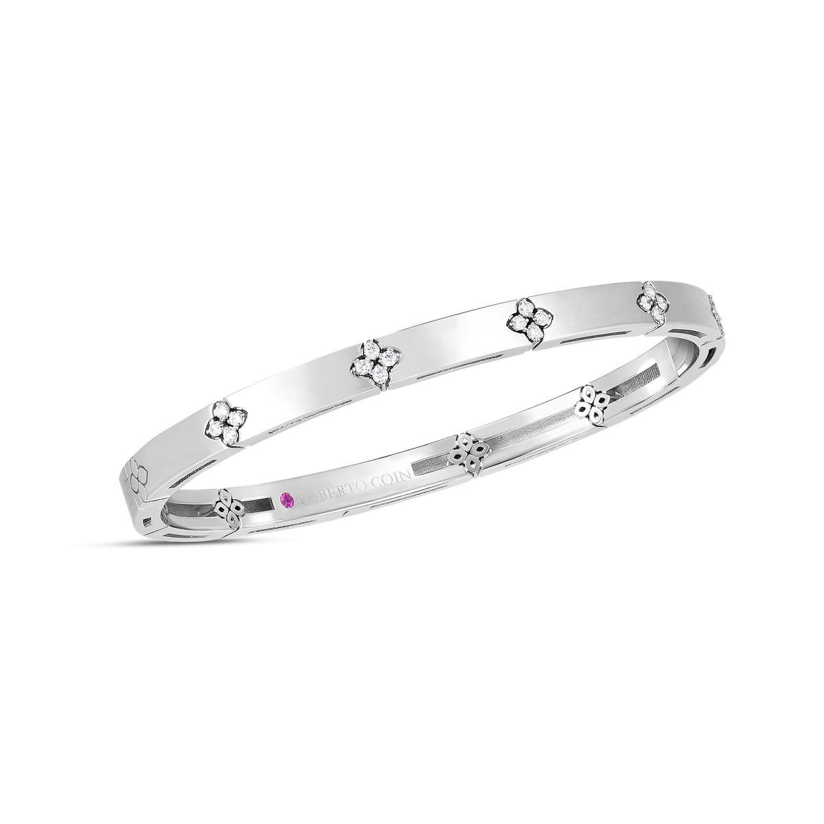 Love in Verona 18K White Gold Diamond Bangle Bracelet
