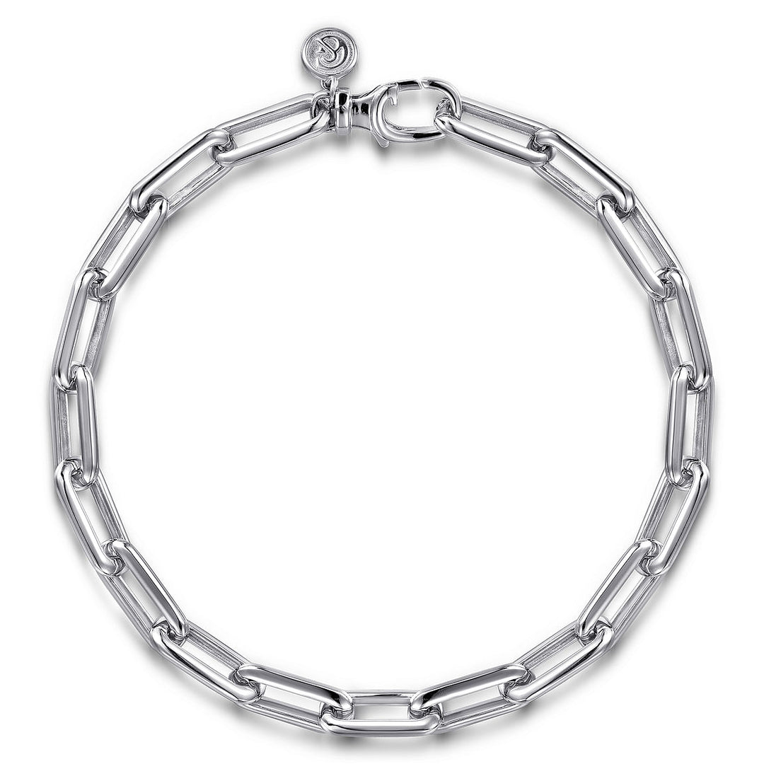 Silver Open Link Chain Bracelet