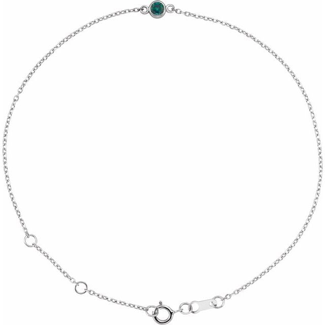 14K Gold & Platinum Bezel-Set Solitaire Bracelet - Options Available alternate view