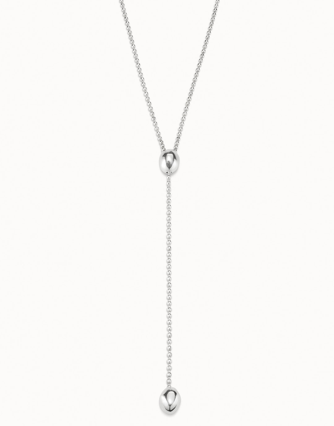 Silver Long Ball Drop Necklace