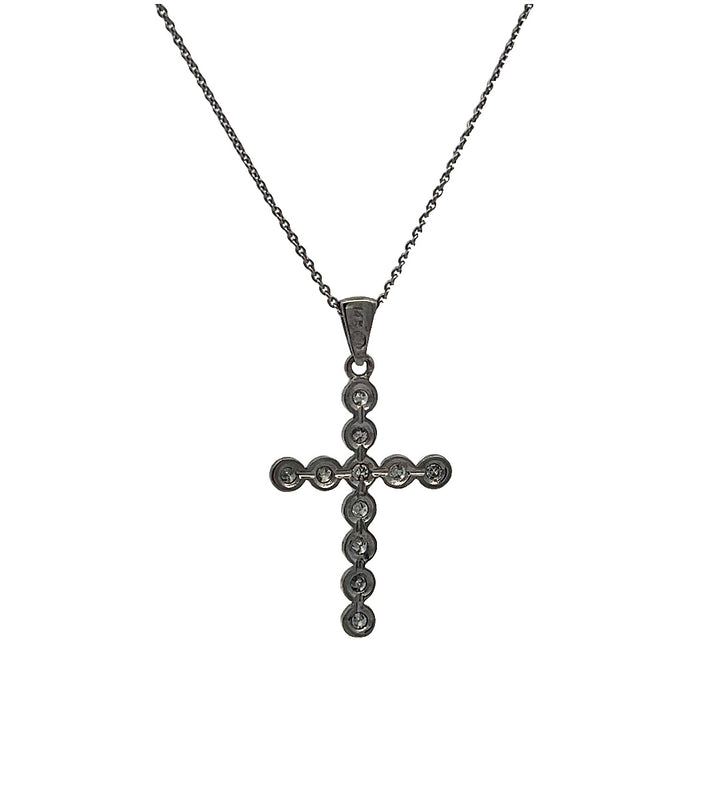 14K White Gold .15ct Diamond Cross Pendant