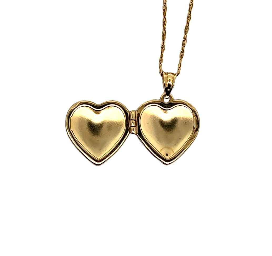 Yellow Gold Heart Locket Pendant