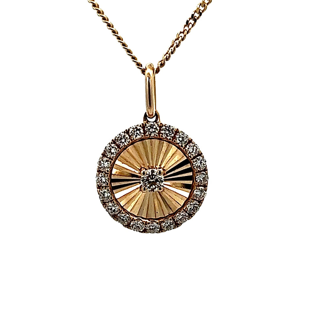 14K Yellow Gold .51ctw Diamonds Miracle Setting Pendant