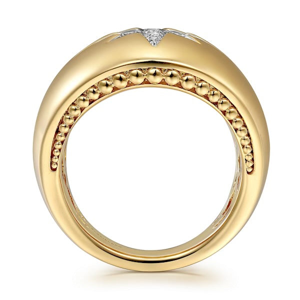 Yellow Gold Diamond Starburst Ring