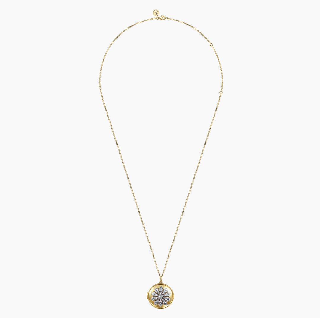 Two-Tone Diamond Locket Necklace