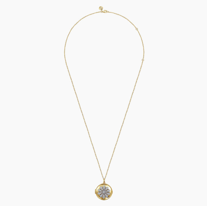 Two-Tone Diamond Locket Necklace