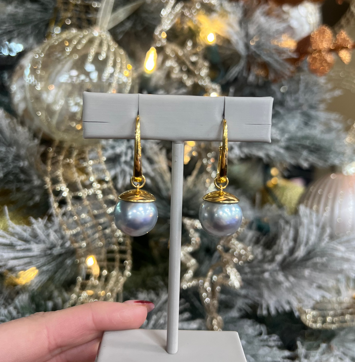 Grey Tahitian Pearl Earrings