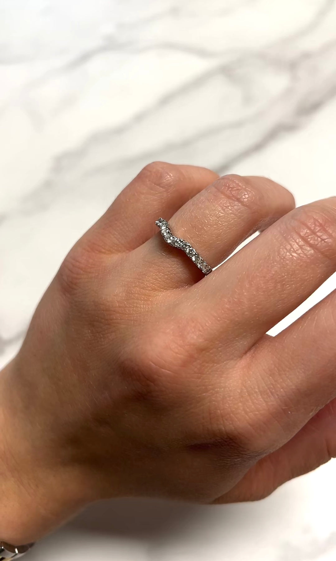 White Gold .50ct Curved Diamond Band
