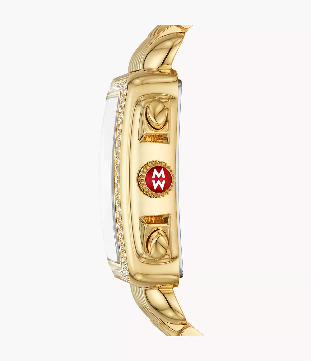 Michele Deco Diamond Watch 35MM - High-Shine 18K Gold-Plated