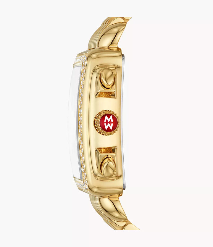 Michele Deco Diamond Watch 35MM - High-Shine 18K Gold-Plated