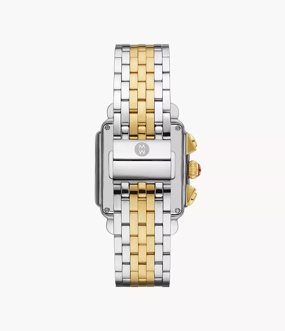 Michele Deco Diamond Watch 35MM - Two-Tone 18K Gold-Plated