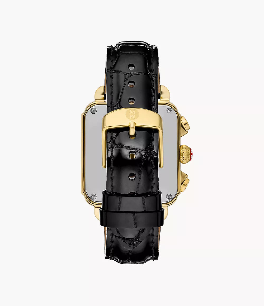 Michele Deco Sport Watch 36MM - Black Leather