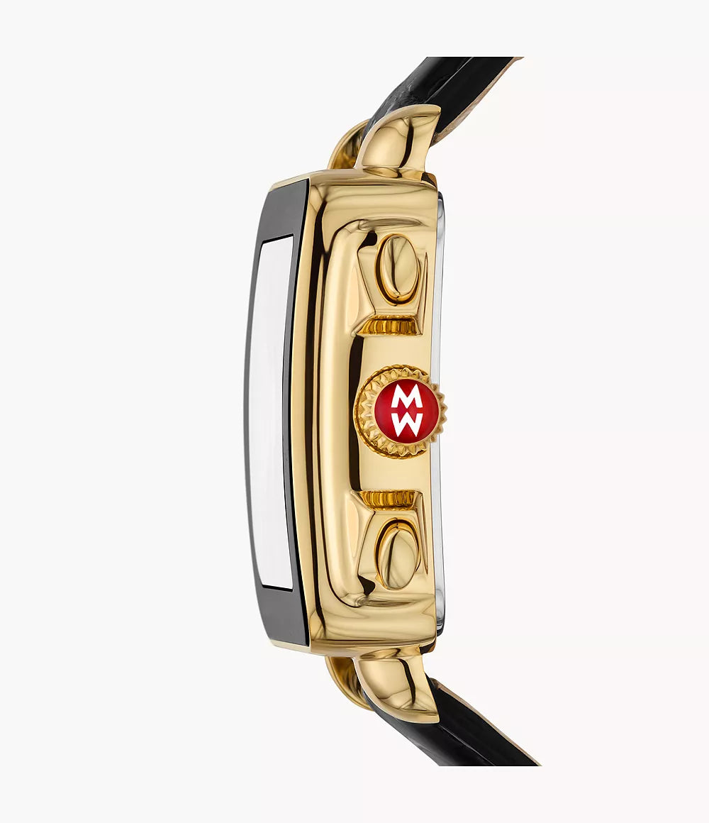 Michele Deco Sport Watch 36MM - Black Leather