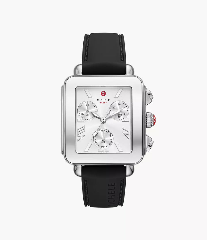 Michele Deco Sport Watch 36MM - Black Silicone
