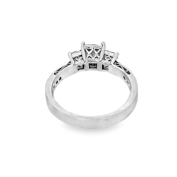 Platinum Tycoon Cut Diamond Semi-Mounting Engagement Ring 0.68ctw