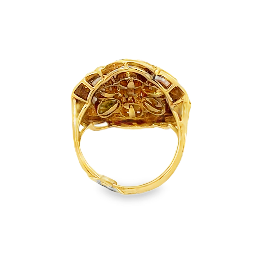 14K Yellow Gold Cluster Pearl Ring