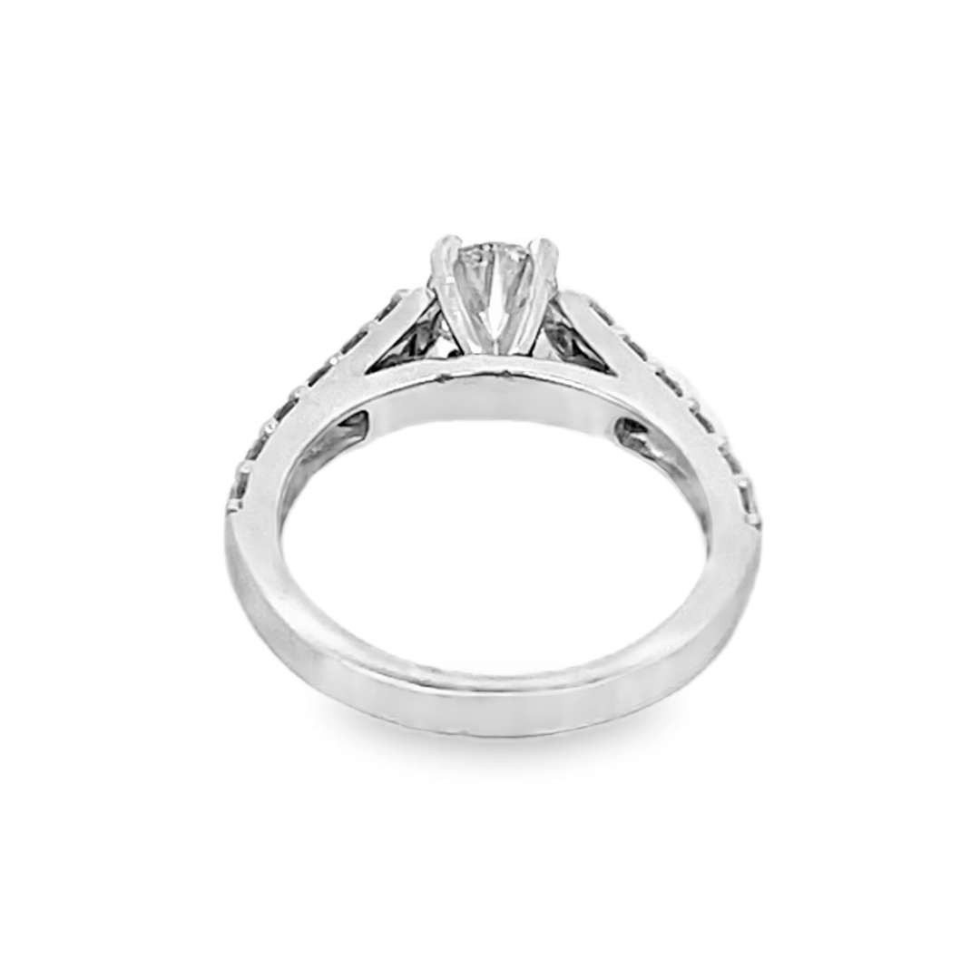 14K White Gold Round Cut Diamond Engagement Semi-Mounting Ring 0.60ctw