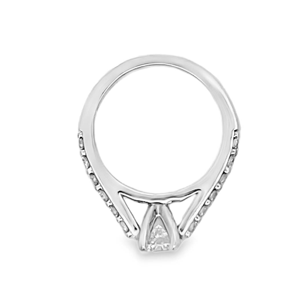 14K White Gold Round Cut Diamond Engagement Semi-Mounting Ring 0.60ctw