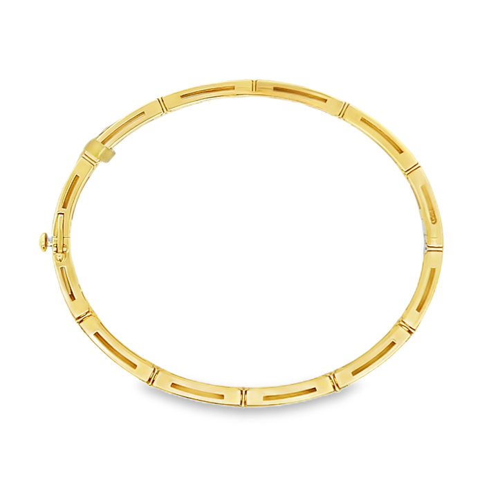 18K Yellow Gold Round Cut Diamond Love In Verona Bangle Bracelet 0.15ctw