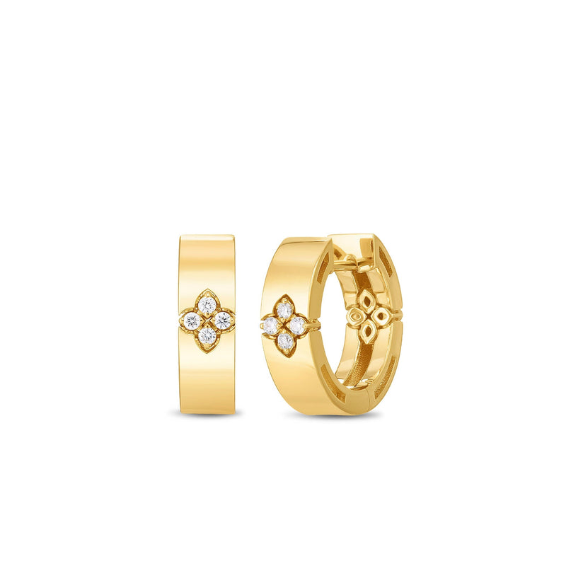Love in Verona 18K Yellow Gold Diamond Huggie Earrings