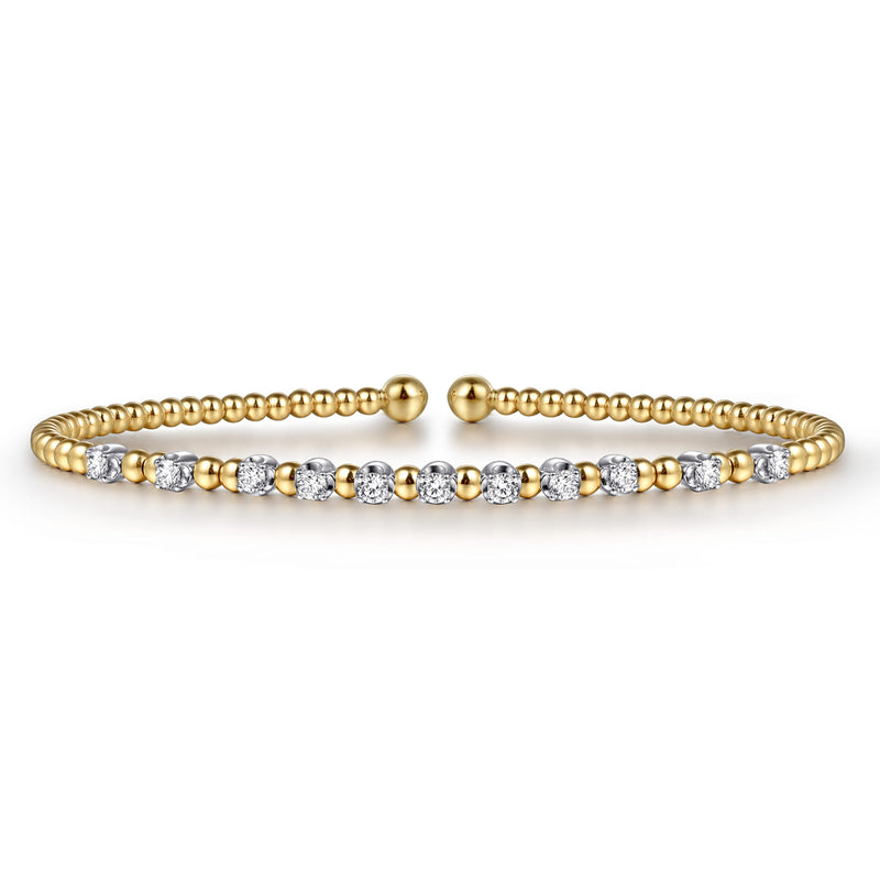 Bujukan 14K Two-Tone Gold Split Bangle Bracelet