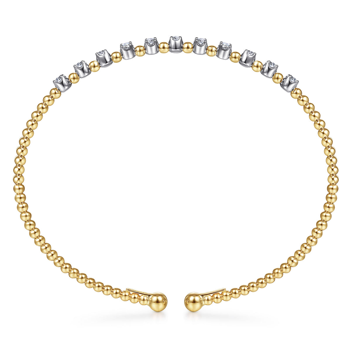 Bujukan 14K Two-Tone Gold Split Bangle Bracelet