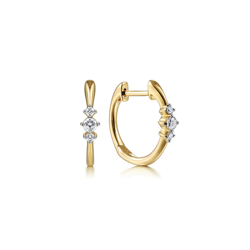 14K Yellow Gold Huggie Earrings