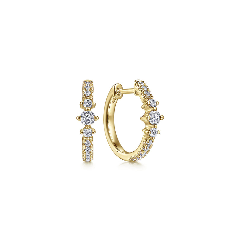 Lusso 14K Yellow Gold Huggie Earrings